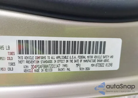 2010 Dodge Journey Se из США, поврежденный, VIN 3D4PG4FB8AT231147